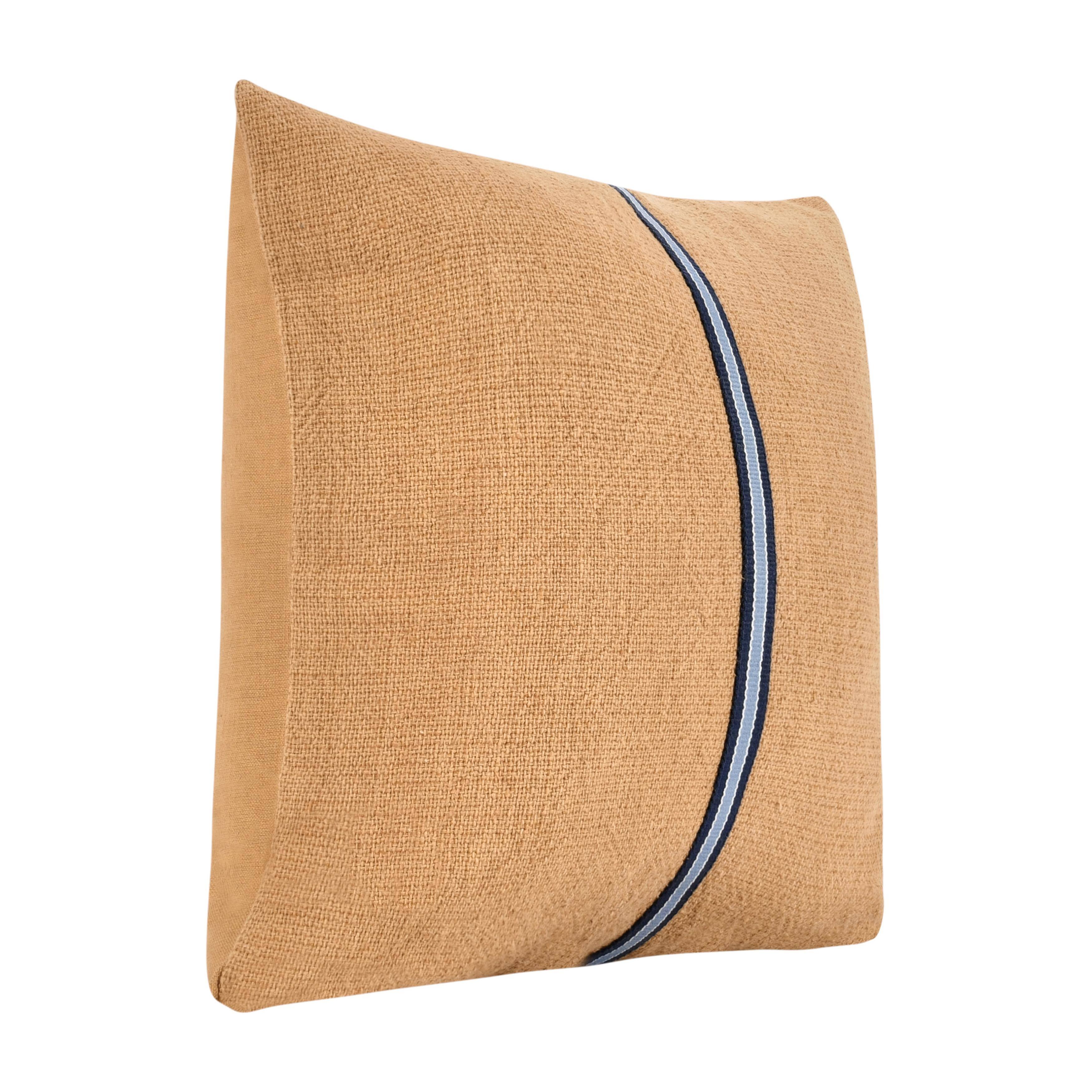 Villa by Classic Home Edwin 22" Cotton Chestnut Brown Linen Blend Throw